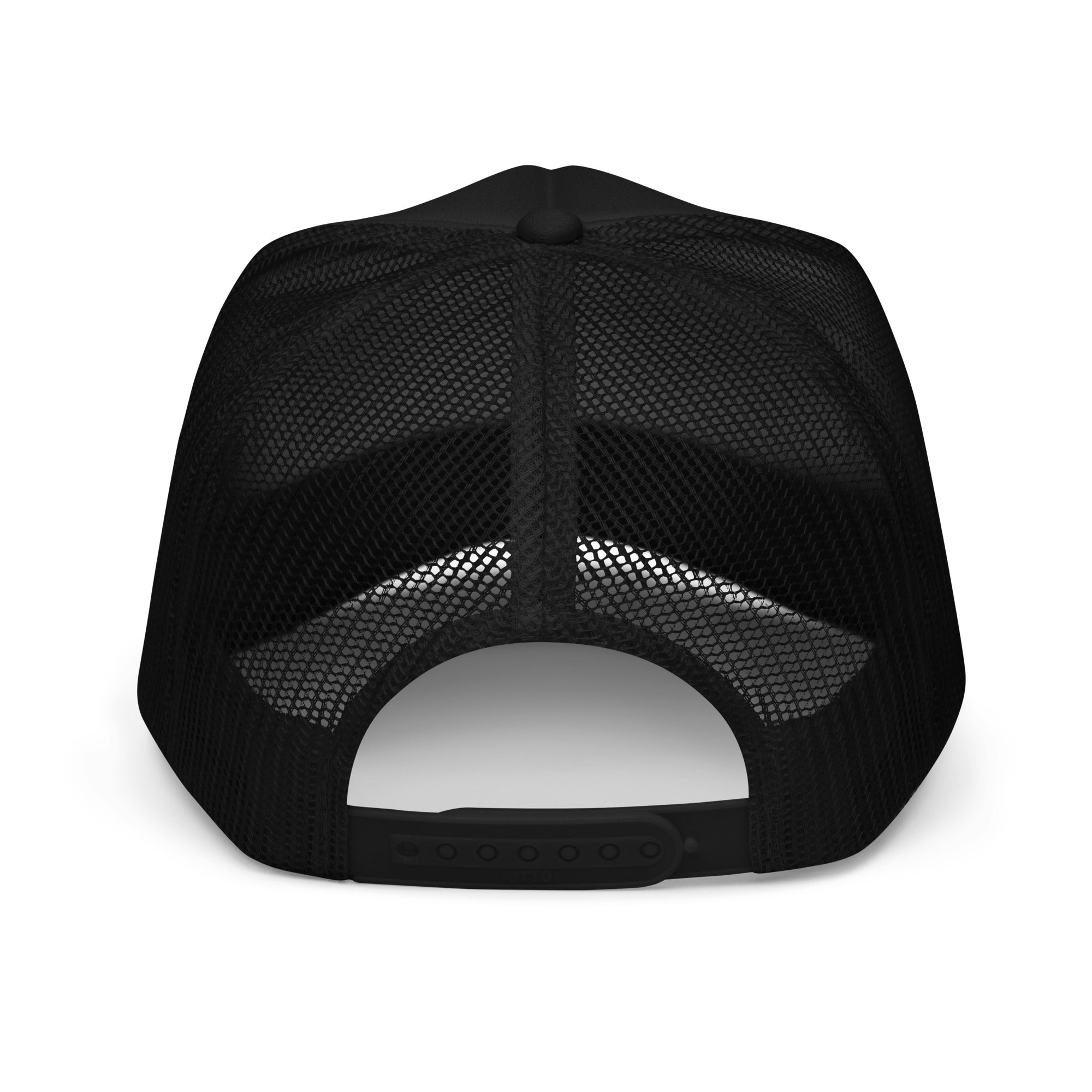 Goodbrother foam trucker hat in black — mesh back