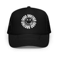 GoodBrother 5-panel foam trucker hat in black — front