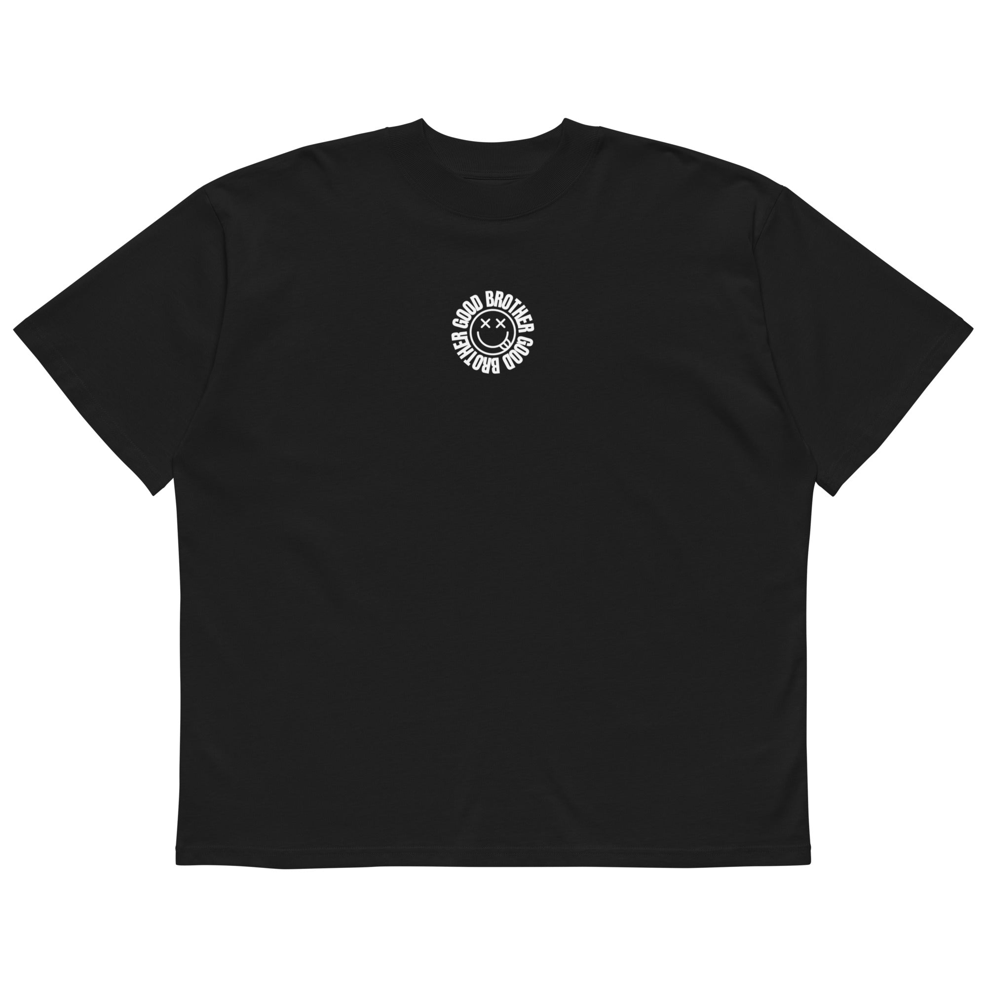 Goodbrother oversized organic tee in black — front detail
